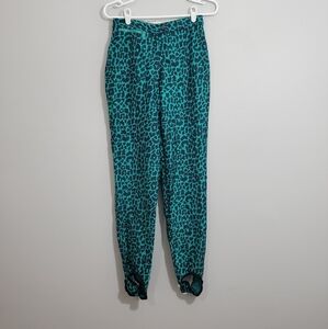 Vintage Peter Steinebronn Sport Couture Turquoise Animal Print Pants